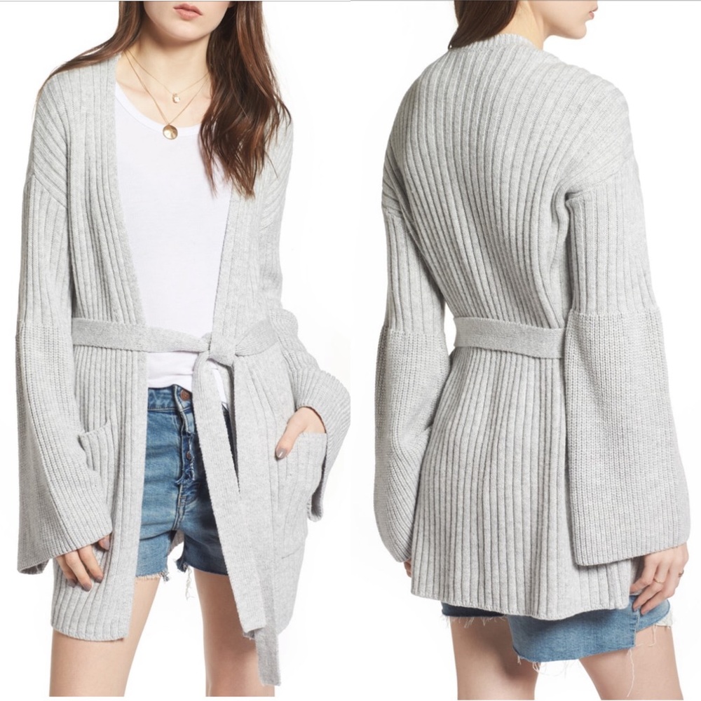 NWOT Treasure & Bond Grey Belted Cardigan